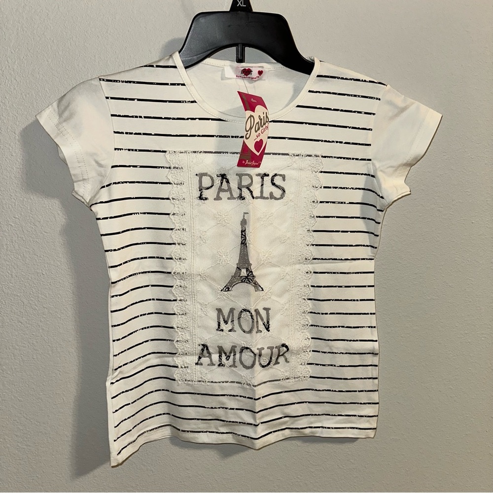 NWT top T-shirt for a girl size 14 95% cotton 10% elastane bought in Paris